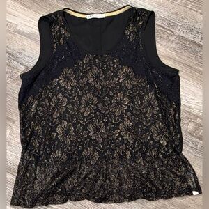 Women's Black & Gold Tank Top Size Large Brand Jolt